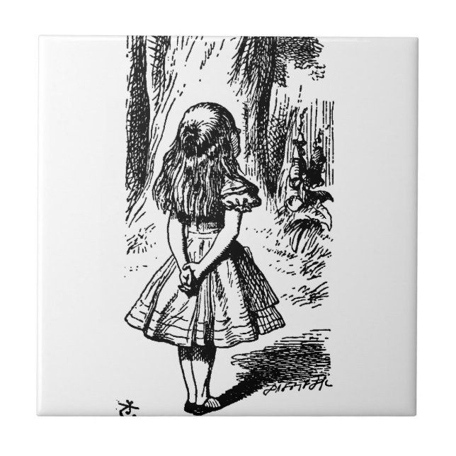 Alice in Wonderland - original illustration Ceramic Tile (Front)