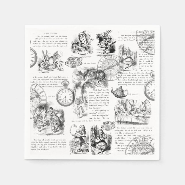 Alice in Wonderland paper napkins (Front)