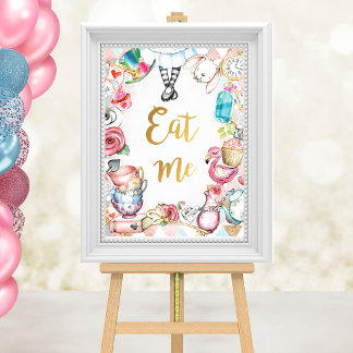 Alice in Wonderland Party Sign, Eat Me Sign