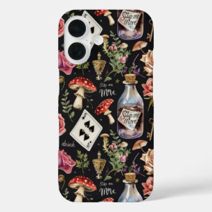 Alice in Wonderland Pattern iPhone 16 Case