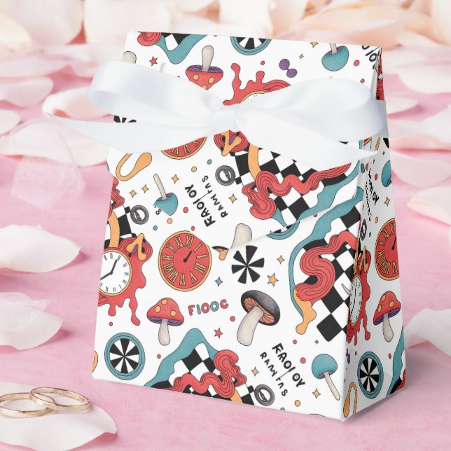 Alice in Wonderland Pattern Favour Box (Wedding)