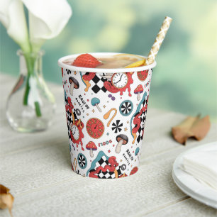 Alice in Wonderland Pattern Paper Cups