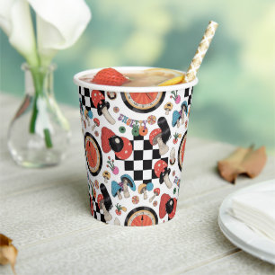 Alice in Wonderland Pattern Paper Cups