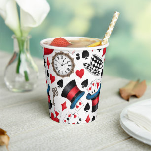 Alice in Wonderland Pattern Paper Cups