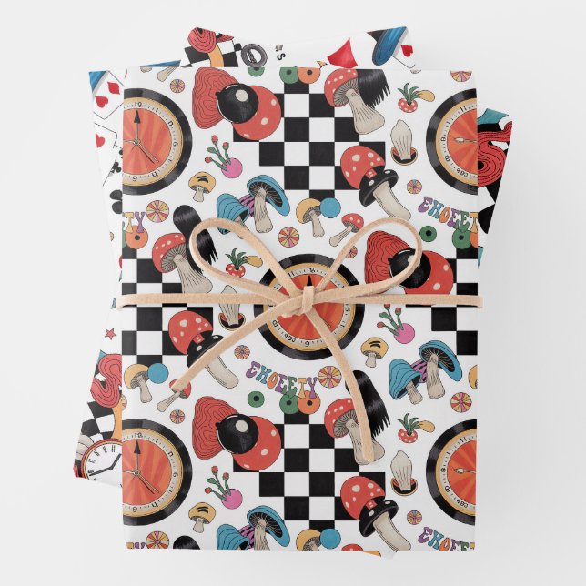 Alice in Wonderland Pattern  Wrapping Paper Sheet (In situ)