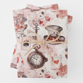 Alice in Wonderland Pattern Wrapping Paper Sheet