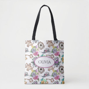 Alice in Wonderland Personalised Name Tote Bag