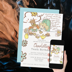 Alice in Wonderland Personalised Party Invitation