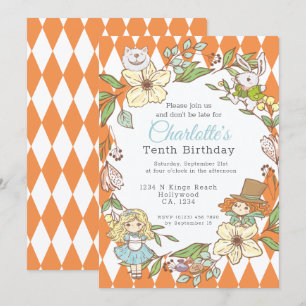 Alice in Wonderland Personalised Party Invitation