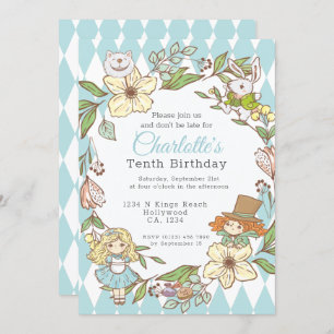 Alice in Wonderland Personalised Party Invitation