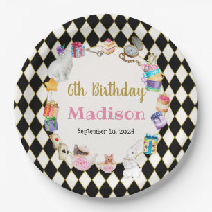 Alice in Wonderland Personalized Paper Plate