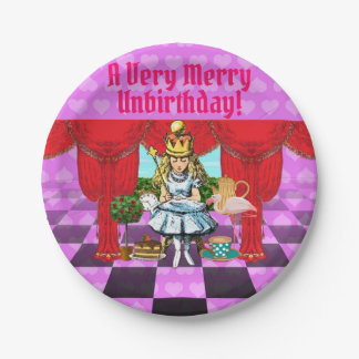 Alice in Wonderland Pink Merry UnBirthday Plates