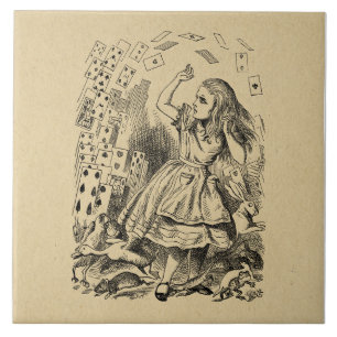 Alice in Wonderland Playing Cards Art Ceramic Tile