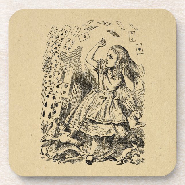 Alice in Wonderland Playing Cards Art Coaster (Front)