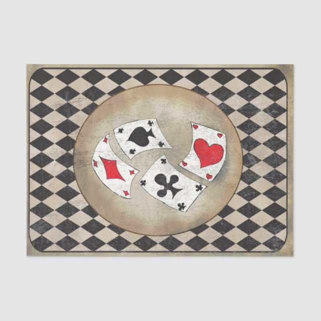 Alice in Wonderland Playing Cards Tissue Paper (Front)