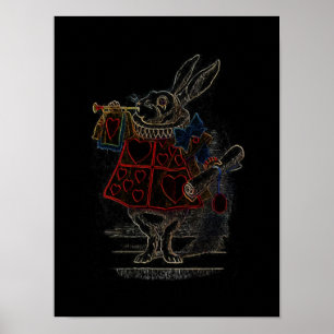 Alice in Wonderland Print Rabbit Pink Heart