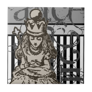 Alice In Wonderland Queen Alice Grunge Ceramic Tile