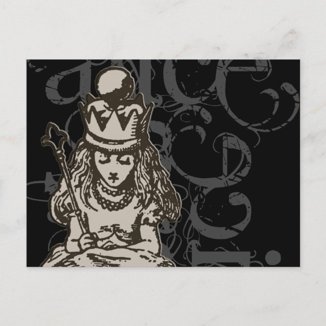 Alice In Wonderland Queen Alice Grunge (Single) Postcard (Front)