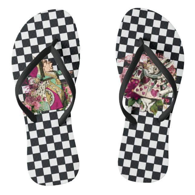 Alice in Wonderland Queen and Rabbit Thongs (Footbed)