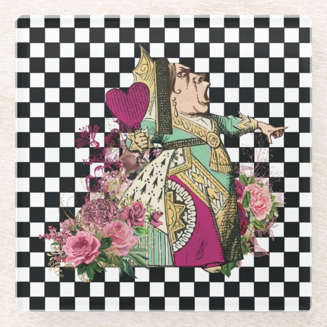 Alice in Wonderland Queen Glass Coaster (Front)