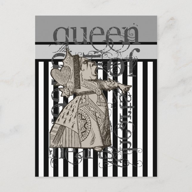 Alice In Wonderland Queen of Hearts Grunge Postcard (Front)