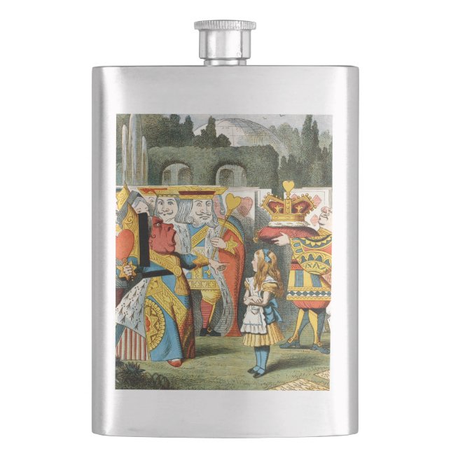 Alice in Wonderland Queen of Hearts Hip Flask (Front)