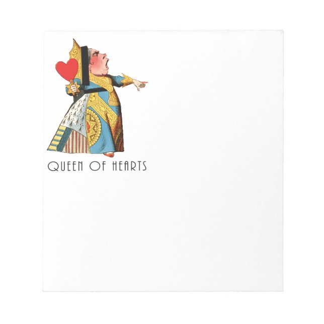 Alice in Wonderland Queen of Hearts Notepad (Front)