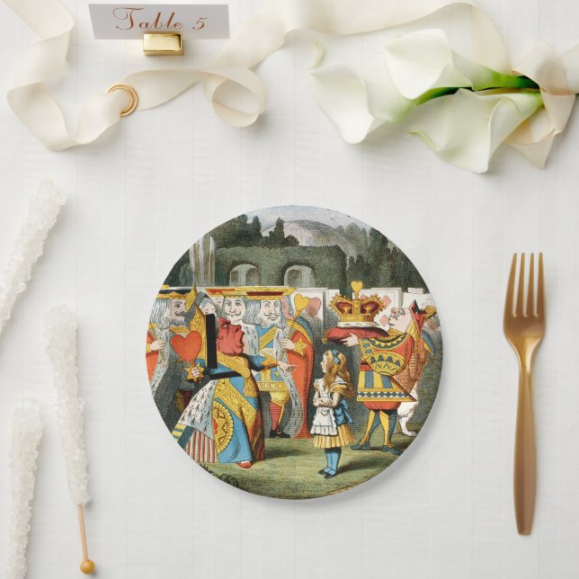 Alice in Wonderland Queen of Hearts Paper Plate (Wedding)