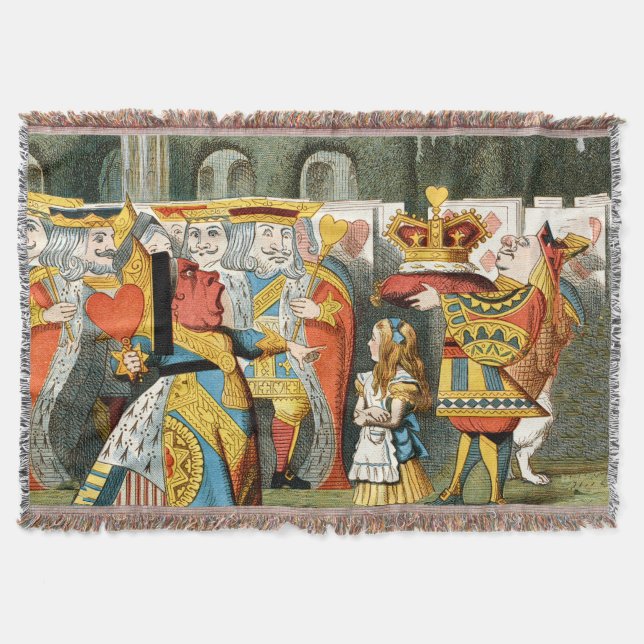 Alice in Wonderland Queen of Hearts Throw Blanket (Front)