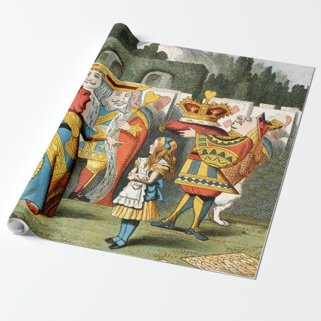 Alice in Wonderland Queen of Hearts Wrapping Paper (Unrolled)