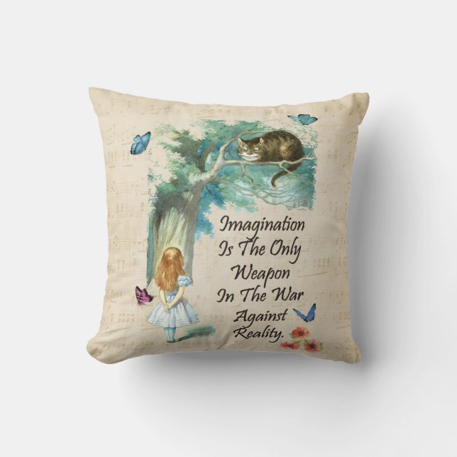 Alice In Wonderland Quote Cushion (Front)