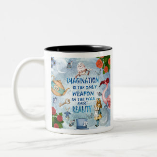 Alice In Wonderland Quote - Imagination Two-Tone Coffee Mug
