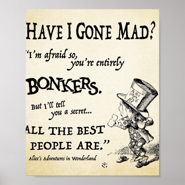 Alice in Wonderland Quote  Poster (Front)
