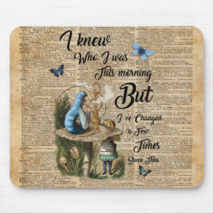 Alice in Wonderland Quote Vintage Dictionary Art Mouse Pad