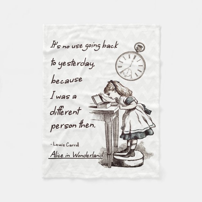 Alice in Wonderland Quotes Fleece Blanket (Front)