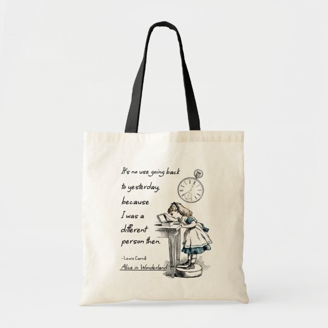 Alice in Wonderland Quotes Tote Bag (Front)