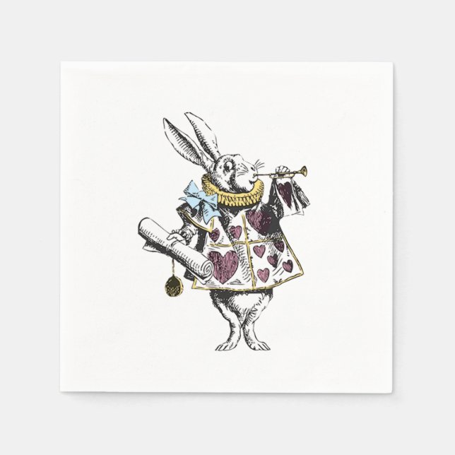 Alice in Wonderland Rabbit Baby Blue Napkin (Front)