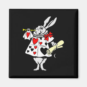 Alice In Wonderland Rabbit Easter Bunny Playing Mu Magnet