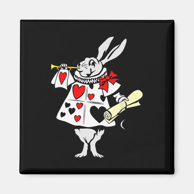 Alice In Wonderland Rabbit Easter Bunny Playing Mu Magnet (Front)