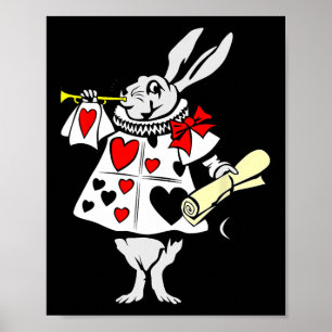 Alice In Wonderland Rabbit Easter Bunny Playing Mu Poster