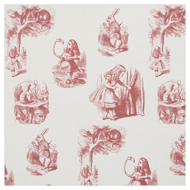 Alice in Wonderland Red Fabric (Swatch)
