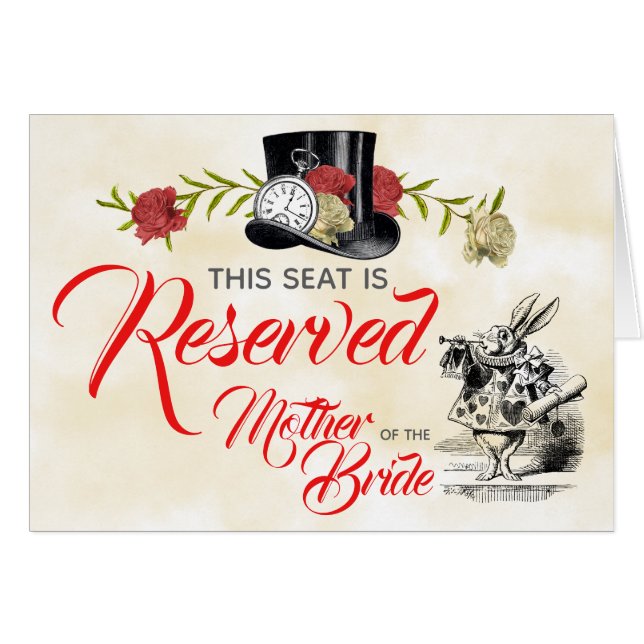 Alice in Wonderland Reserved Seat Sign (Front Horizontal)