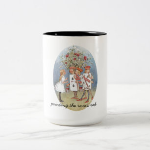 Alice in Wonderland Roses Two-Tone Coffee Mug