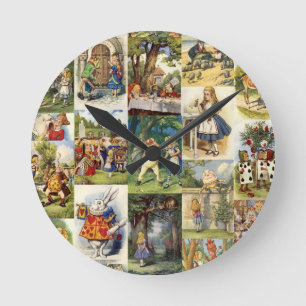 alice in wonderland round clock
