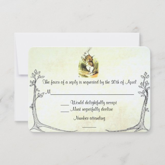 Alice in Wonderland RSVP Card (Front)