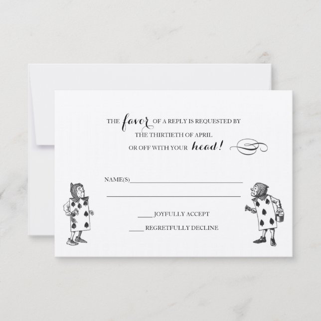 Alice in Wonderland RSVP Response Card (Front)