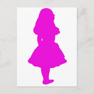 Alice In Wonderland Salmon Fuschia Pink Postcard