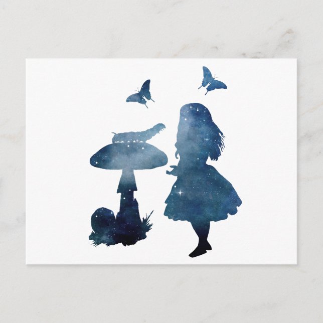 Alice in wonderland Silhouette Postcard (Front)
