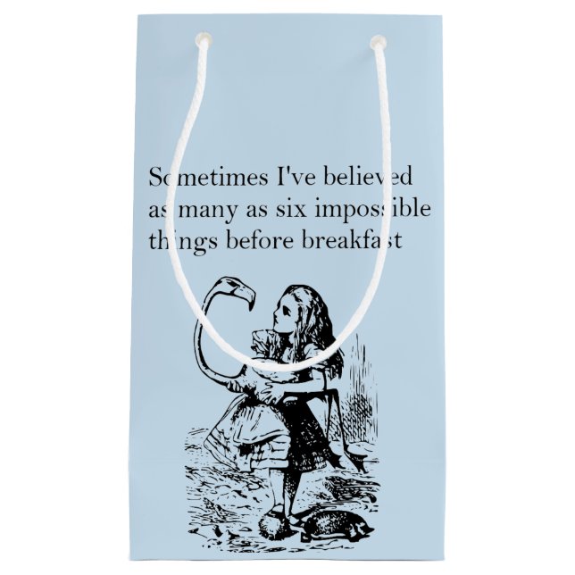 Alice in Wonderland, Six Impossible Things Small Gift Bag (Front)