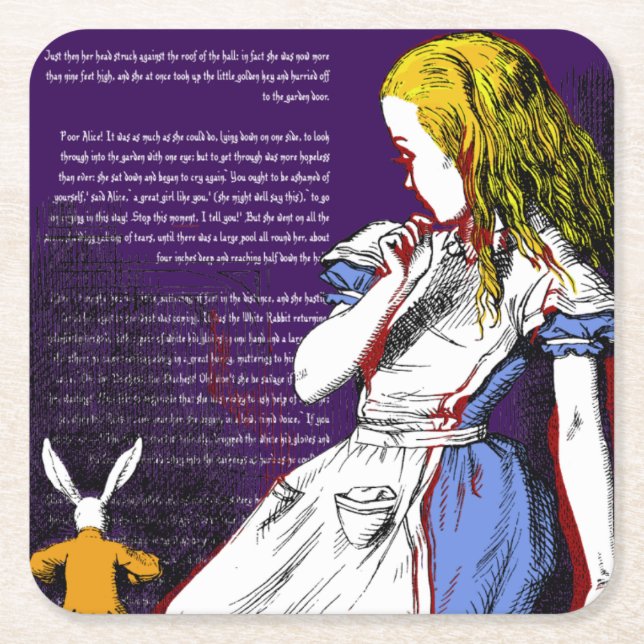 Alice in Wonderland Square Paper Coaster (Front)